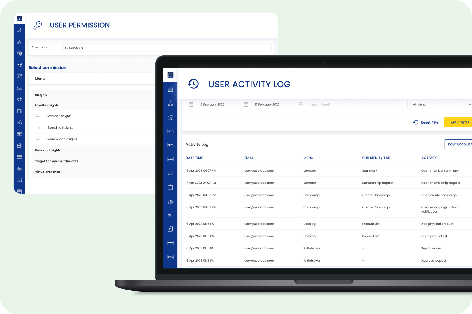 Protect Data Integrity with Activity Logs & User Management
