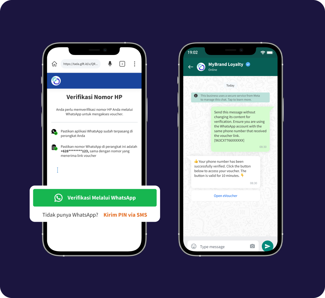 Email /Phone Verification for E-Vouchers